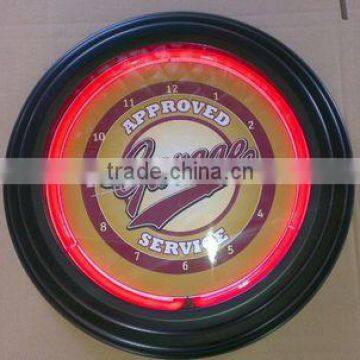 Plastic frameDouble Neon Tube ClockOEM