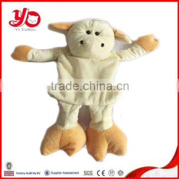 soft cute cow hand puppet, plush cow animal hand puppet