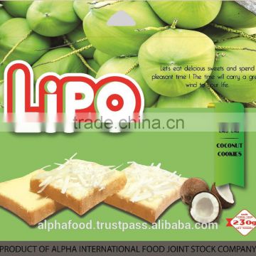 Vietnam Delicious Good Price LIPO 230G Coconut Cookies for Breakfast and Snack