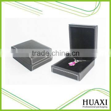 2016 Black Leather Finished Wooden Pendant Boxes Velevet Jewelry Box