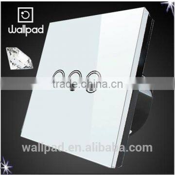 New Arrival Wallpad Modern White LED Waterproof Crystal Glass 110~250V Touch Screen Time Delay Timmer Light Switches