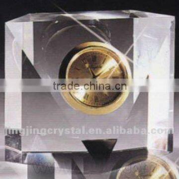 Desktop Crafts Crystal Glass Iceberg blank With Watch gold / silver