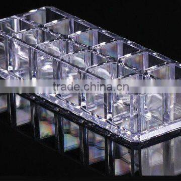 Customizing acrylic clear cube makeup organizer drawer display