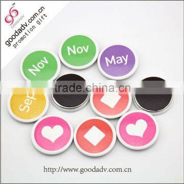 Cute mini metal magnetic sticker for fridge / round tin magnet