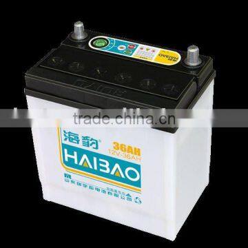 dry charged 36ah truck/bus/car battery