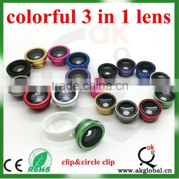 Universal Clip 3in1Lens Fish eye Macro Wide lens