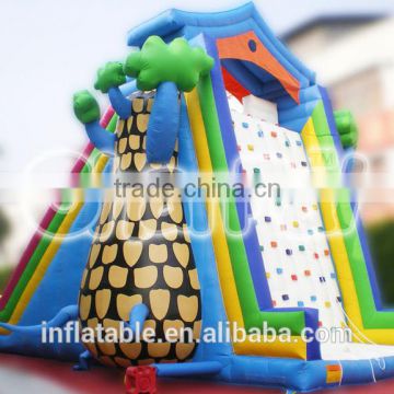 Coconut trees inflatable game children slide with climbing wall