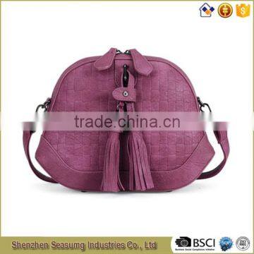 Fashion PU Leather Shoulder bag with two Tassels for Girls