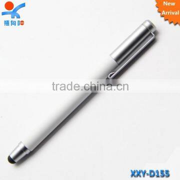 high quality white barrel silver clip stylus pen