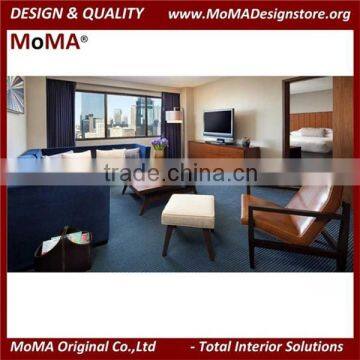 (MA48NH) European Style Marine Blue Sectional Sofa Set/Hot Sale Hotel Sofas/Hotel Living Room Furniture photo-2