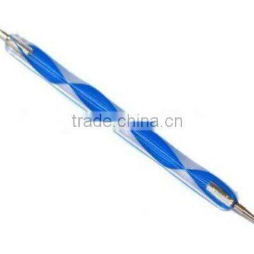 Blue Nail Art Varnish Polish Pen 2 Way Paint Painting Brush HN443