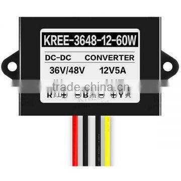 36V/48V Step Down to 12V 3A 4A 5A Buck Converter Power Supply Module Waterproof