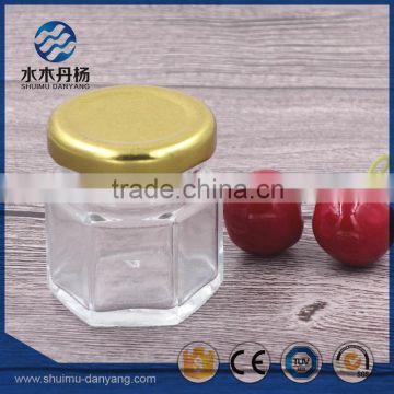 Hot selling 30ml hexagon jar food grade glass jar