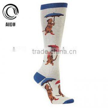 Fashion Red Double Monkey Lovely Girl Knee High Socks photo-4