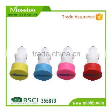 PVC Custom 3D Logo USB Car Charger with cap from BSCI factory