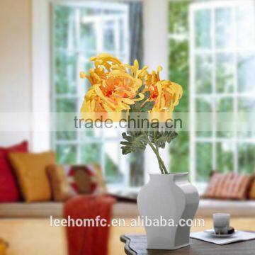 Whole sale artificial flower real touch yellow chrysanthemum for decoration