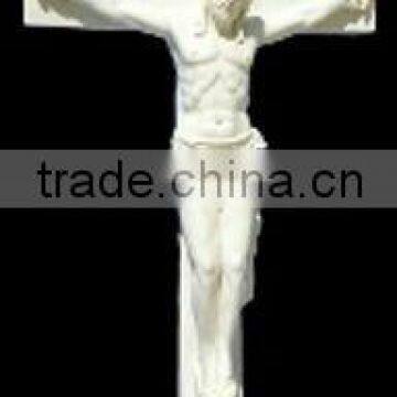 Jesus with cross stone statue DSF-C009