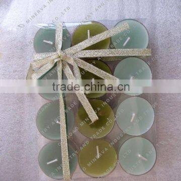 Green color tealight candle