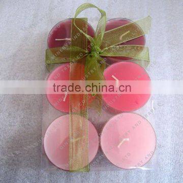 Round transparent shell big tealight candle