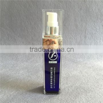 Square empty acrylic cosmetic plastic bottle