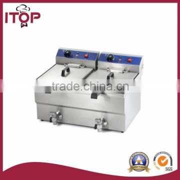 Double tanks 22+22L pressure kfc chicken fryer for sale