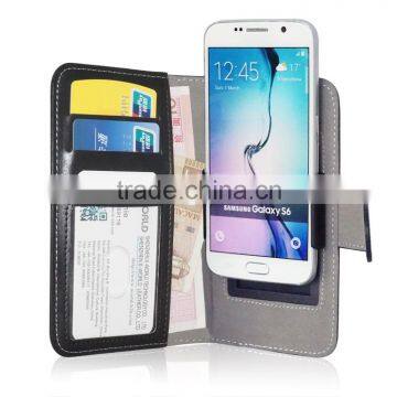 PU Leather Covers Universal Phone Case for 3.5-5.5" Mobile Phones Spring track holder design