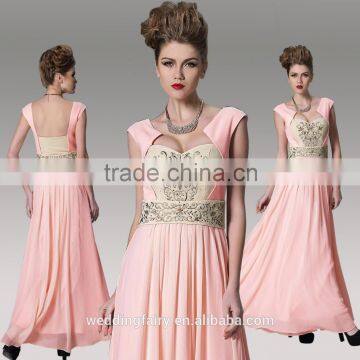 Hot selling!! charming sleeveless pink dress for evening party