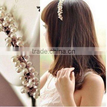 Korean Sweet Women Girl Charm Pearl Hair Hoop Band Elegant Headband Hairpin Top