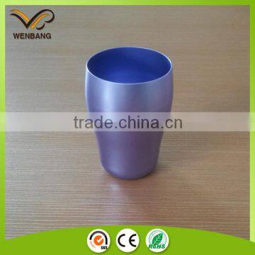 colorful bell shape anodized aluminium beer cup without handle