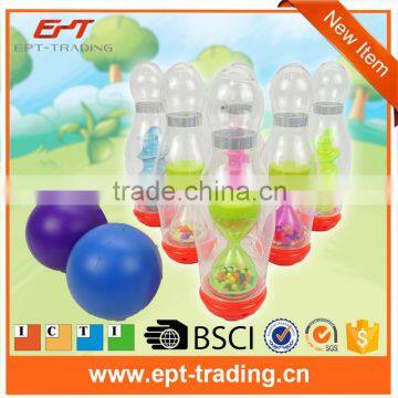 Plastic transparent bowling ball game toys with light