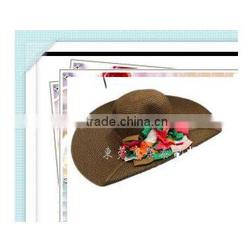 Chiffon Floral Foldable Straw Hats Sombrero Hats