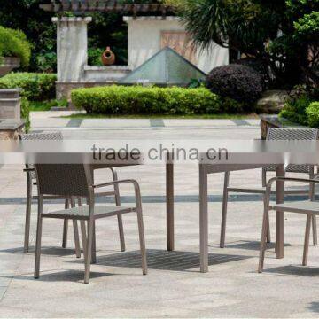 outdoor garden brushed aluminum polywood table and chair