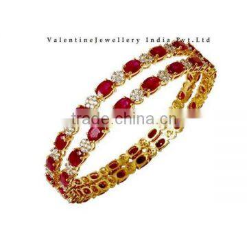 Fine gold ruby bangles jewelry