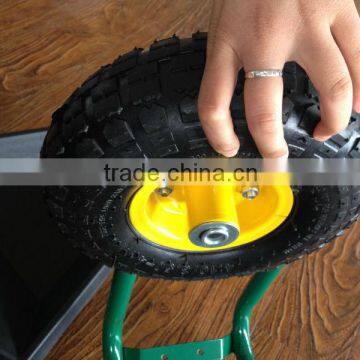 10' inch pneumatic rubber wheels with hub and steel rim used for lawn mower and garden carts