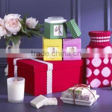 home decoration scented soy wax candle in glass jar with gift box