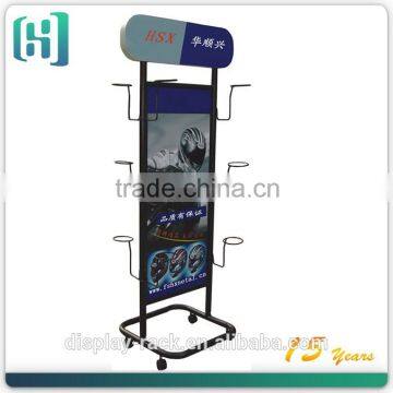 metal cap hat display rack for retail store helmet standing display shelf HSX-S0101