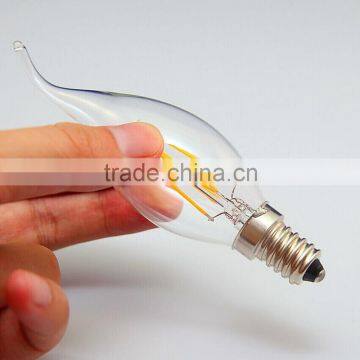 Frosted finishing LED filament candle light 2W 4W 6w with E12 E14 B22