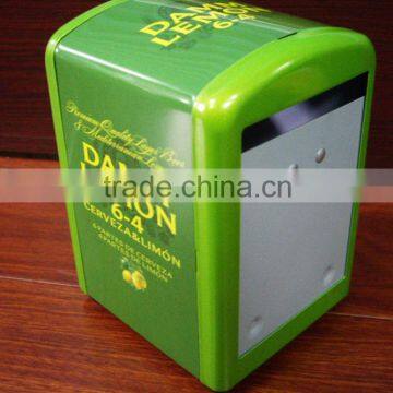 Napkin holder, CMYK/Solid color/Silk printing tin napkin dispenser