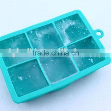 Large Cube 6 Cavities Square Shaped Silicone Ice Cube Tray photo-2