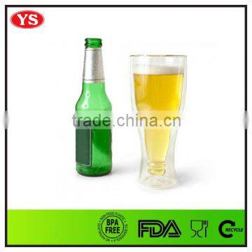 14oz bpa free double wall clear plastic beer tumbler with lid