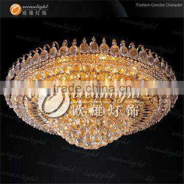 Golden Crystal Light Ceiling indian ceiling lighting for hotel hall OW603