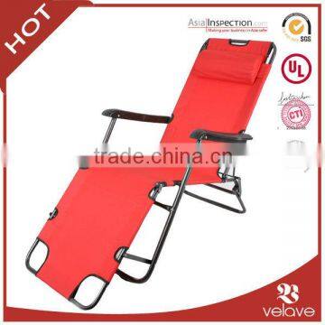 600D polyester folding deck chairs easy lie up