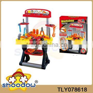 Hot Sale Workingshop Plastic Tool Table Super Tool Set Toy With Battery Operated