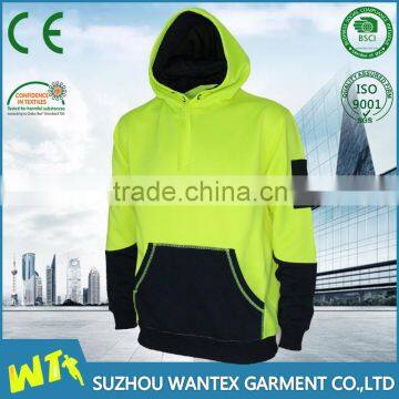EN 20471 hot selling safety fixed hooded jacket with two pockets