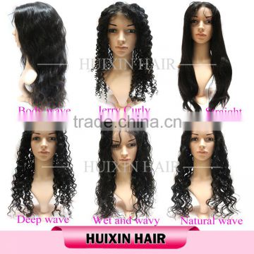 Top 7A grade virgin human hair wig, different hair style full lace human hair wig