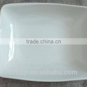 9''cheap Bulk White Rectangle Porcelain Soup Plate Hotel Used Ceramic Dinner Plate & Dish Stock FQR16014 photo-3