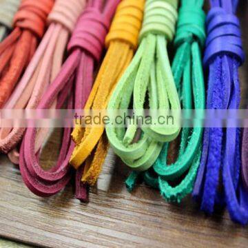 New Arrival Flat Genuine Leather Cord Colorful for Pet Collar Chain Bracelet Necklace photo-2