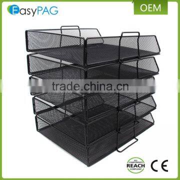 Good Flanging School / Office Mesh Desk Supplies Organizer 5 Tier Wall Mounted File Holder Magazine Rack photo-4