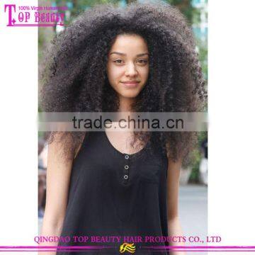 Afro kinky curly human virgin hair full lace wig short human hair african wig for black women