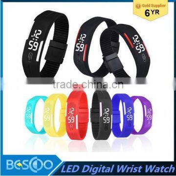 2016 New Fashion Men and Women Rubber LED Watch silicon wristband Date Sports Bracelet Digital Wrist Watch